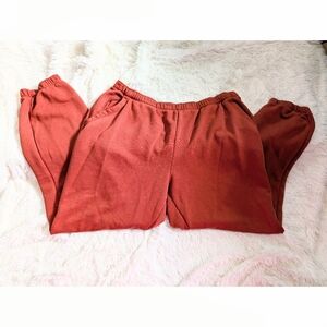 Aerie Burnt Orange Stretchy Elastic Waist Jogger Sweatpants Size Large